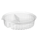 Show Bowl 20oz (568ml) 3 Compartment Flat Lid Container. 25/slv. 150/ctn