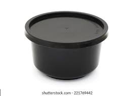 440ml Black Round Polypropylene Container 50/slv 1000/ctn