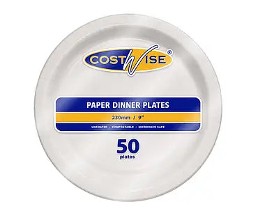 9" Paper plate, 50/sleeve, 500/carton