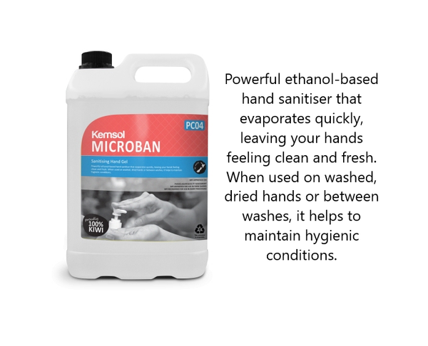 Microban Evaporating Sanitising Hand Gel 5L