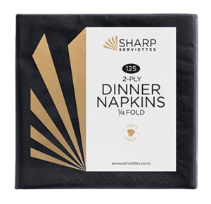 Black 2 Ply Dinner Napkin 125/pkt