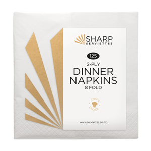 White 2 ply Dinner Napkin 125/pkt