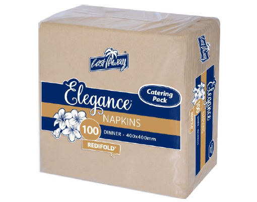 Elegance Redifold Brown Kraft Dinner Serviette 100/pkt 1000/ctn