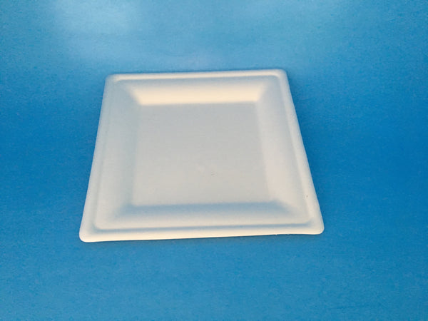 8" Square Sugarcane plate 50/sleeve, 500/carton