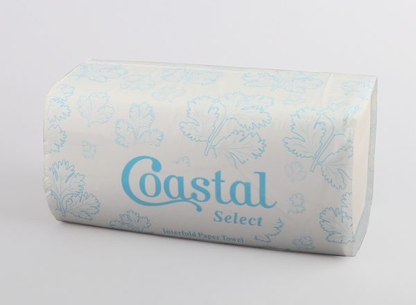 Coastal Interfold White Handtowels 1 ply 200/pkt 4000/ctn