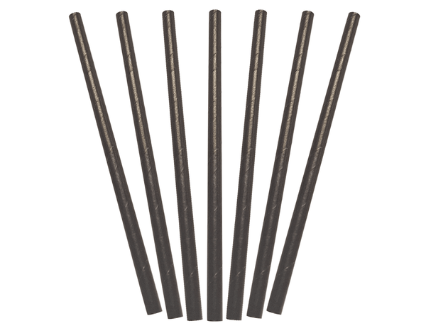 Black Paper Cocktail Straws 135x6mm 250/pkt 2500/ctn