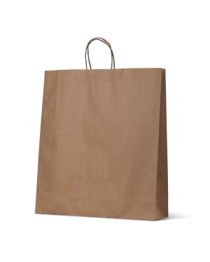 Brown Kraft Paper Twist Handle Bags  Large 500x450x125 50/bld 250/ctn