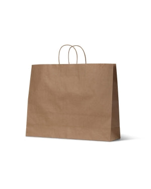 Brown Kraft Paper Twist Handle Bags Boutique 350x450x125 50/bdl 250/ctn