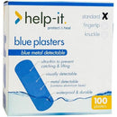 Blue Plasters - Metal & Visual Detect. Waterproof 76mmx25mm 100/box