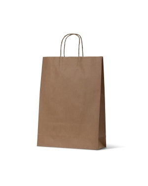 Brown Kraft Paper Twist Handle Bag Midi 420x310x110 50/bdl 250/ctn