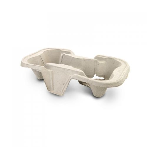 2 Cup Moulded Fibre Cup Carrier Tray 50/slv