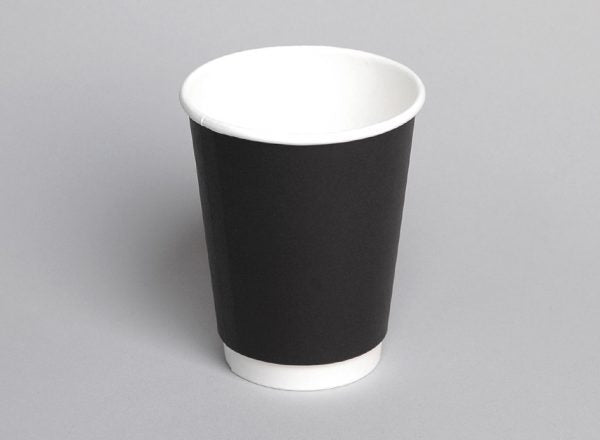 PE Double Wall 12oz Black Coffee Cup 25/slv, 500/ctn