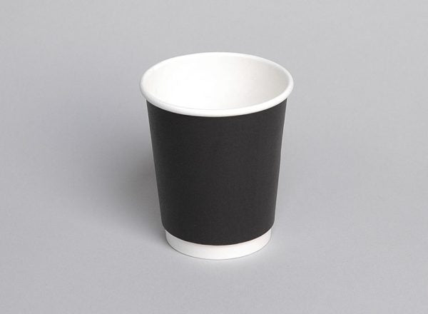 PE Double Wall 8oz Black Coffee Cup 25/slv, 500/ctn