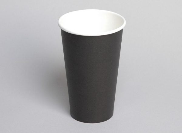 PE Single Wall 16oz Black Coffee Cup 50/slv 1000/ctn