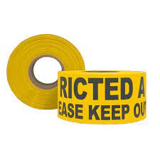 RESTRICTED AREA Tape 300m/roll (Black/Yellow)