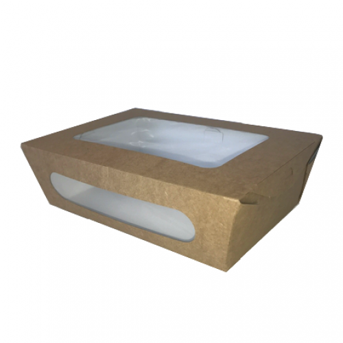 Kraft Cardboard Window Lunch Box 1000ml 50/slv 200/ctn 120x200x50