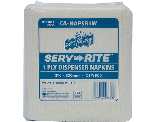 Dispenser napkin 1 ply white