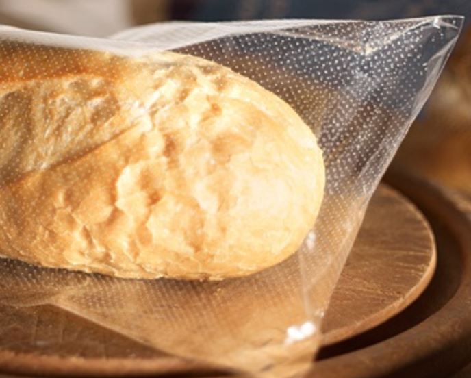 Plastic bread bags microperforated